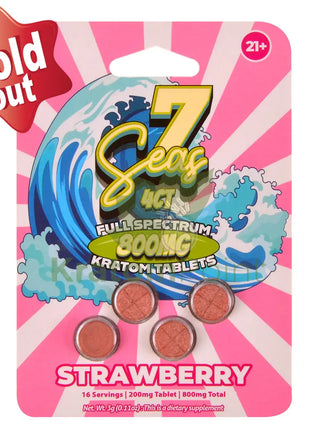 7 Seas Strawberry Full Spectrum Kratom Tablets 800mg 4ct kratom extract