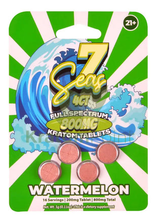 7 Seas Watermelon Full Spectrum Kratom Tablets 800mg 4ct kratom extract