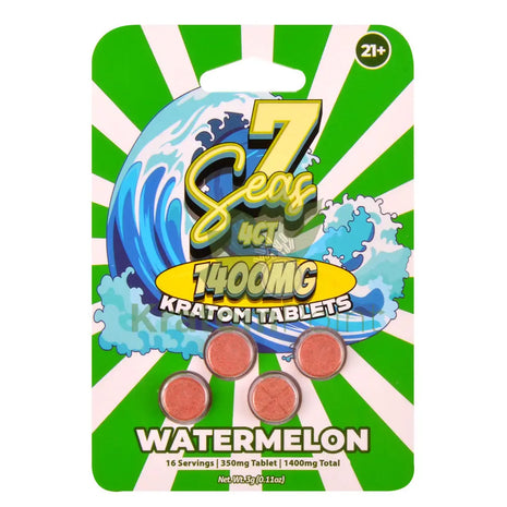 7 Seas Watermelon Kratom Tablets 1400mg 4ct - kratom extract