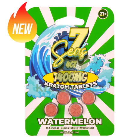 7 Seas Watermelon Kratom Tablets 1400mg 4ct - kratom extract