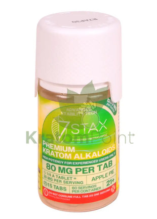 7Stax 7 OH Apple Pie High Potency Premium Kratom Alkaloid 80mg tablets 15 count Hydroxy