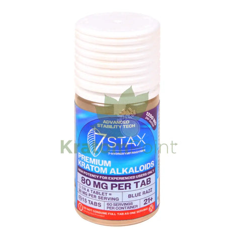7Stax 7-OH Blue Razz High Potency Premium Kratom Alkaloid 80mg tablets 15 count Hydroxy