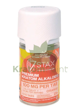 7Stax 7-OH Orange High Potency Premium Kratom Alkaloid 100mg tablets 15 count Hydroxy