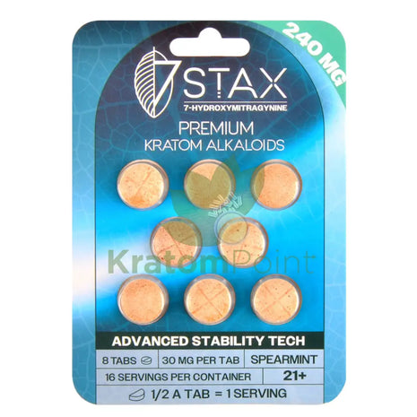 7Stax 7-OH Spearmint Premium Kratom Alkaloid 30mg tablets 8 count Hydroxy