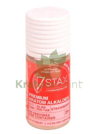 7Stax 7-OH Strawberry Premium Kratom Alkaloid 30mg tablets 15 count Hydroxy