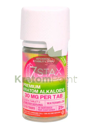 7Stax 7-OH Watermelon Premium Kratom Alkaloid 30mg tablets 15 count Hydroxy