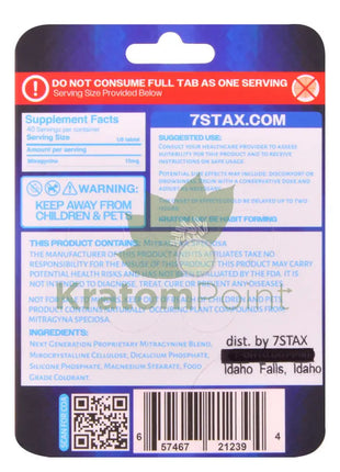 7Stax Nano Tech 120mg Mitragynine Blue Razz Tablets 5 count - kratom extract