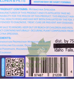 7Stax Nano Tech 120mg Mitragynine Blue Razz Tablets 5 count - kratom extract
