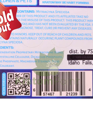 7Stax Nano Tech 120mg Mitragynine Blue Razz Tablets 5 count - kratom extract