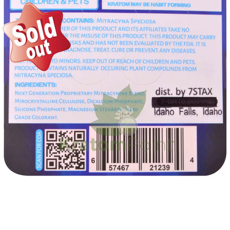7Stax Nano Tech 120mg Mitragynine Blue Razz Tablets 5 count - kratom extract