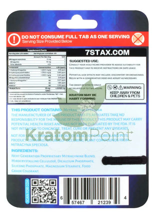 7Stax Nano Tech 120mg Mitragynine Blue Razz Tablets 5 count - kratom extract