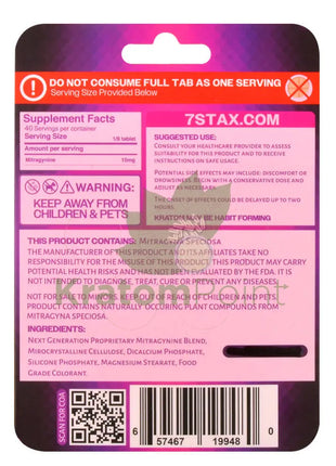 7Stax Nano Tech 120mg Mitragynine Mixed Berry Tablets 5 count - kratom extract