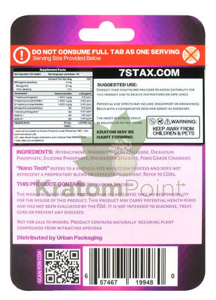7Stax Nano Tech 120mg Mitragynine Mixed Berry Tablets 5 count - kratom extract