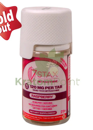 7Stax Nano Tech 120mg Mitragynine Raspberry Tablets 15 count - kratom extract
