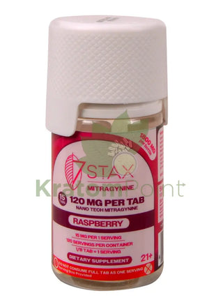 7Stax Nano Tech 120mg Mitragynine Raspberry Tablets 15 count - kratom extract