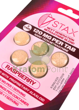 7Stax Nano Tech 120mg Mitragynine Raspberry Tablets 5 count - kratom extract
