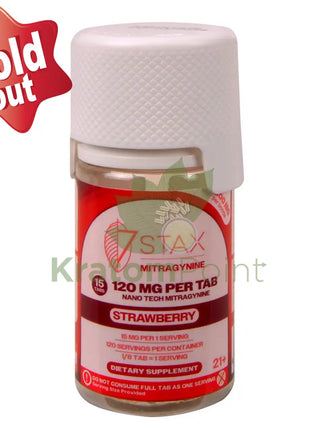 7Stax Nano Tech 120mg Mitragynine Strawberry Tablets 15 count - kratom extract