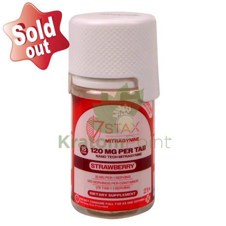 7Stax Nano Tech 120mg Mitragynine Strawberry Tablets 15 count - kratom extract