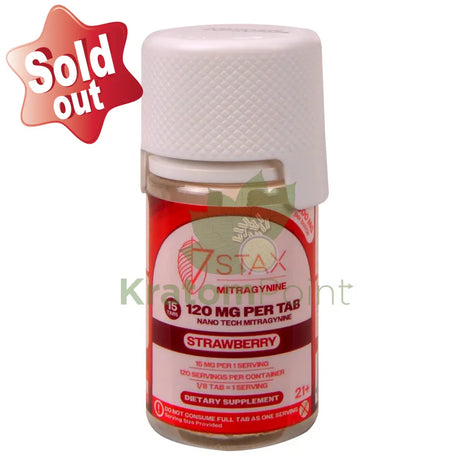 7Stax Nano Tech 120mg Mitragynine Strawberry Tablets 15 count - kratom extract