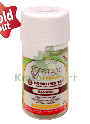 7Stax Nano Tech Mitragynine Banana Tablets 80mg 15 count - kratom extract