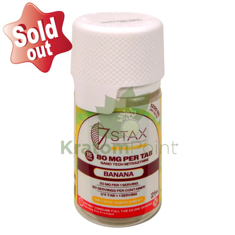 7Stax Nano Tech Mitragynine Banana Tablets 80mg 15 count - kratom extract
