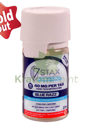7Stax Nano Tech Mitragynine Blue Razz Tablets 40mg 15 count