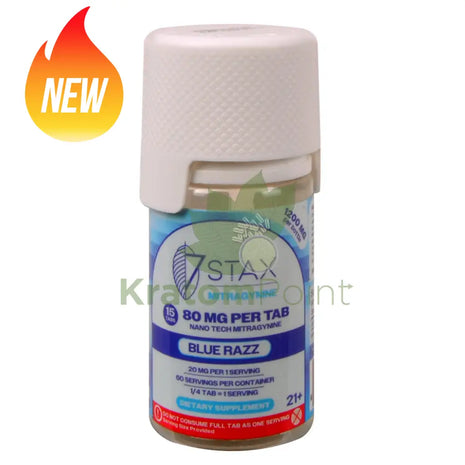 7Stax Nano Tech Mitragynine Blue Razz Tablets 80mg 15 count - kratom extract