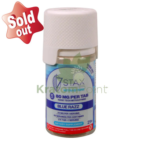 7Stax Nano Tech Mitragynine Blue Razz Tablets 80mg 15 count - kratom extract