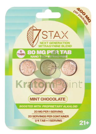 7Stax Nano Tech Mitragynine Mint Chocolate Tablets 80mg 5 count