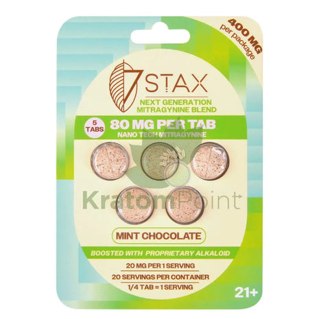 7Stax Nano Tech Mitragynine Mint Chocolate Tablets 80mg 5 count