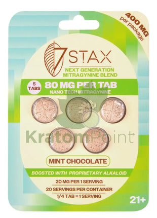 7Stax Nano Tech Mitragynine Mint Chocolate Tablets 80mg 5 count