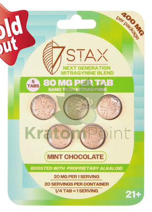 7Stax Nano Tech Mitragynine Mint Chocolate Tablets 80mg 5 count