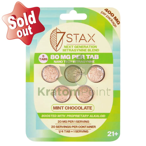 7Stax Nano Tech Mitragynine Mint Chocolate Tablets 80mg 5 count