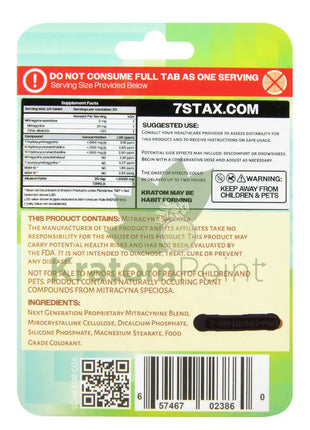 7Stax Nano Tech Mitragynine Mint Chocolate Tablets 80mg 5 count - kratom extract
