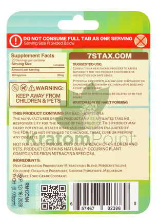 7Stax Nano Tech Mitragynine Mint Chocolate Tablets 80mg 5 count