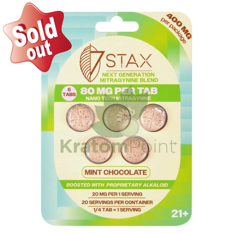 7Stax Nano Tech Mitragynine Mint Chocolate Tablets 80mg 5 count