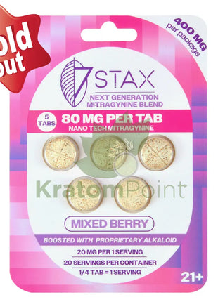 7Stax Nano Tech Mitragynine Mixed Berry Tablets 80mg 5 count