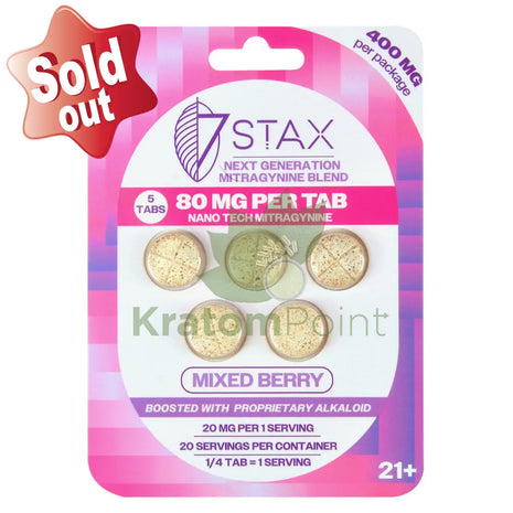 7Stax Nano Tech Mitragynine Mixed Berry Tablets 80mg 5 count