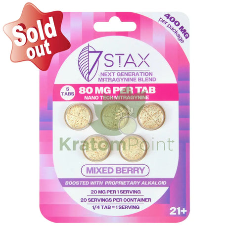 7Stax Nano Tech Mitragynine Mixed Berry Tablets 80mg 5 count