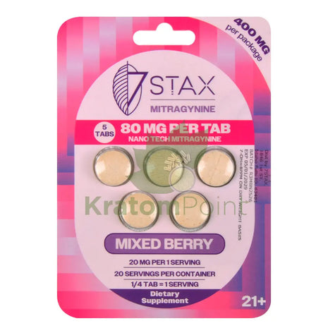 7Stax Nano Tech Mitragynine Mixed Berry Tablets 80mg 5 count - kratom extract