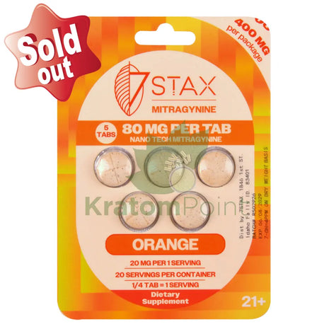 7Stax Nano Tech Mitragynine Orange Tablets 80mg 5 count - kratom extract
