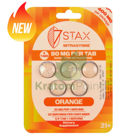 7Stax Nano Tech Mitragynine Orange Tablets 80mg 5 count - kratom extract