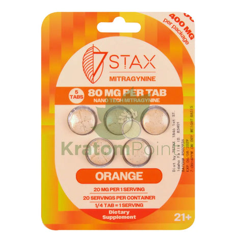 7Stax Nano Tech Mitragynine Orange Tablets 80mg 5 count - kratom extract
