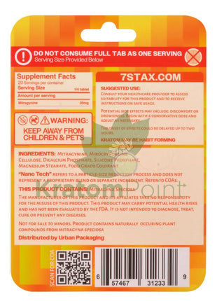 7Stax Nano Tech Mitragynine Orange Tablets 80mg 5 count - kratom extract