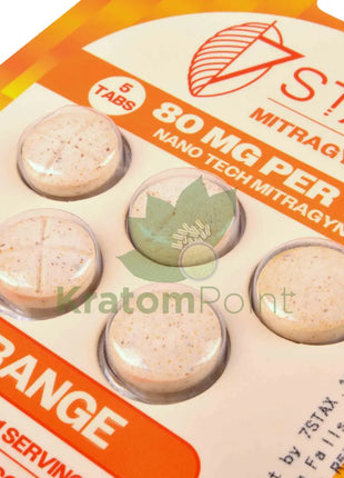 7Stax Nano Tech Mitragynine Orange Tablets 80mg 5 count - kratom extract