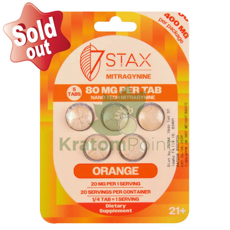 7Stax Nano Tech Mitragynine Orange Tablets 80mg 5 count - kratom extract