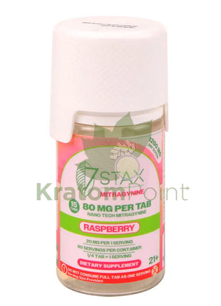 7Stax Nano Tech Mitragynine Raspberry Tablets 80mg 15 count - kratom extract