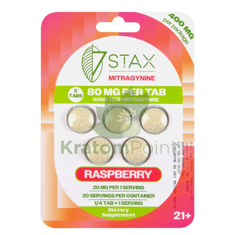 7Stax Nano Tech Mitragynine Raspberry Tablets 80mg 5 count - kratom extract