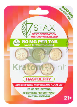 7Stax Nano Tech Mitragynine Raspberry Tablets 80mg 5 count