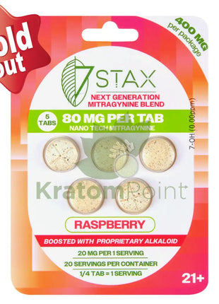7Stax Nano Tech Mitragynine Raspberry Tablets 80mg 5 count